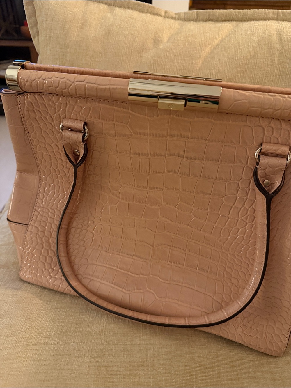 Kate Spade Knightsbridge Constance Croc Satchel in Blush